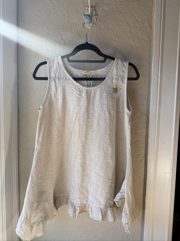 Linen ruffle top