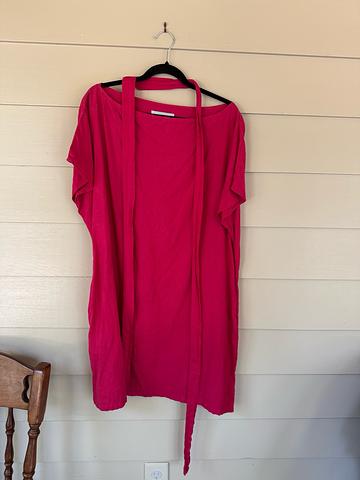 vivid raspberry linen dress