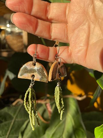 Ceramic & bead earring