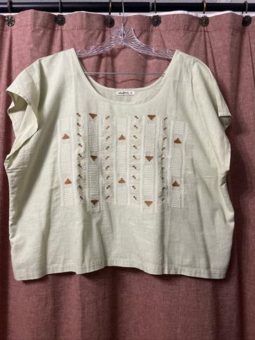 Mint green boxy top