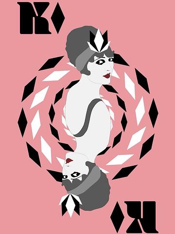 King of diamonds deco dolls painting