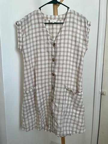 Gingham Linen Mini Dress