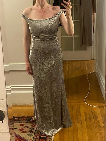 Reformation Silver Ritz Velvet Bodycon Dress