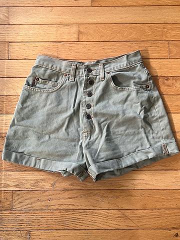 Green Jean Shorts