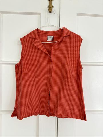 Gingham Silk Tank