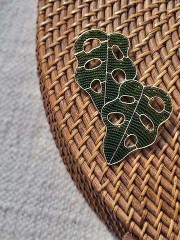 Monstera earrings