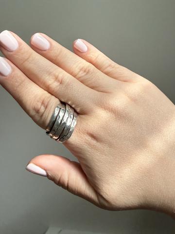 Chunky vintage artisan sterling wrap ring