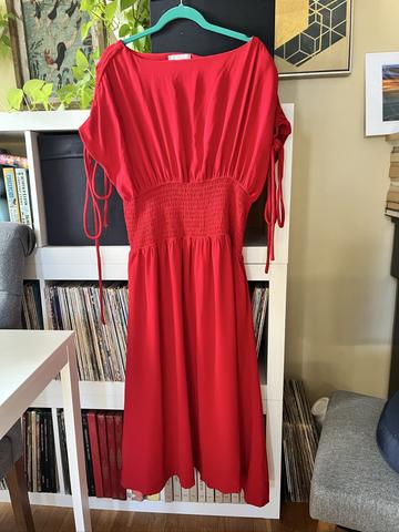 Ayumi smocked-waist dress
