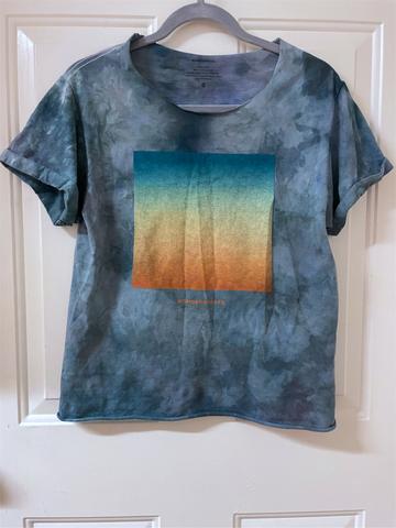 Ice dye graphic crop tee