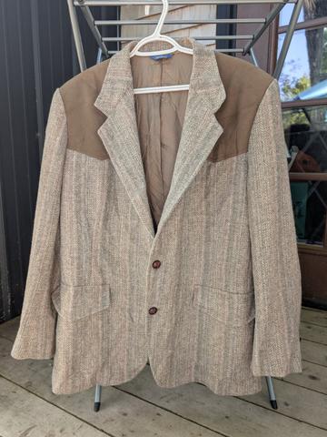 Vintage Pendleton Western Yoke Wool Blazer Suede Sz 46 USA