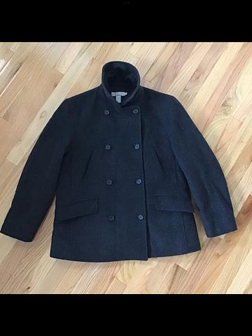 Vintage 90s J Crew Unisex Small Thinsulate Lined Pea Coat Peacoat- Charcoal Gray