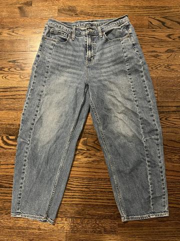 High Waisted Barrel Ankle Jeans