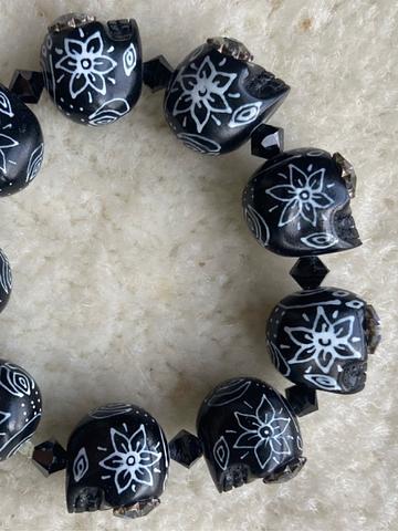 SheBee Skull Bracelet with Swarovski Crystal Eyes