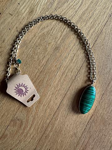Imitation malachite necklace
