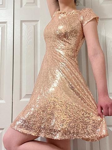 rose gold sequin dress