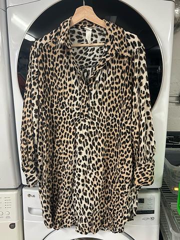 Leopard Print Shirt Dress
