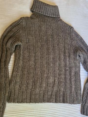 High neck wool blend sweater