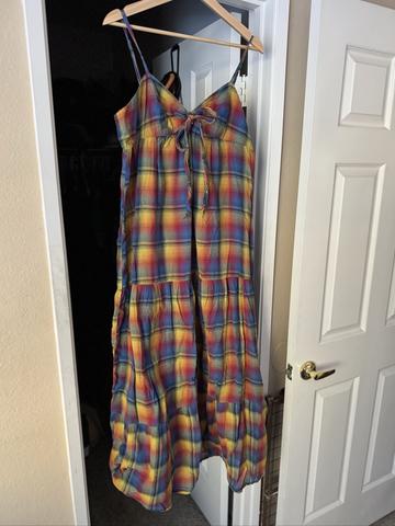 Rainbow Plaid Maxi Dress 🌈