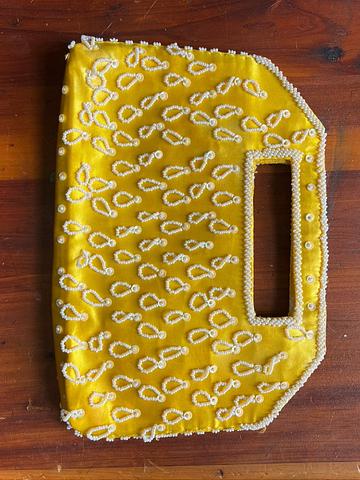 Yellow Beaded Clutch
