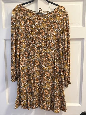 Autumn colors floral dress
