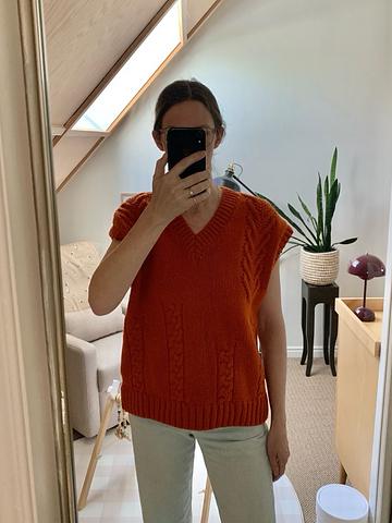 Wool cable knit vest