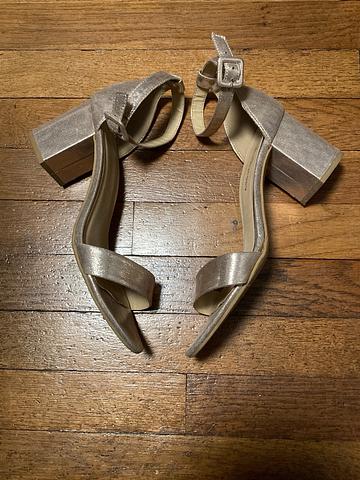 Gold block heels