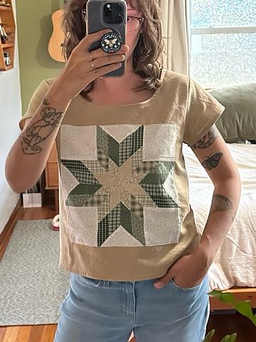 Quilt block top