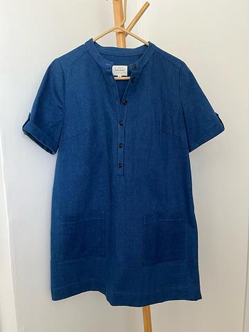 Sezane Denim Mini Shift Dress