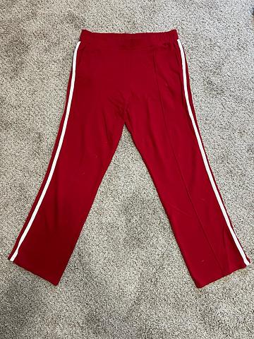 Red Track-style Ponte Pants