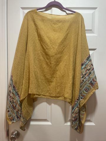 Silky Embroidered Poncho