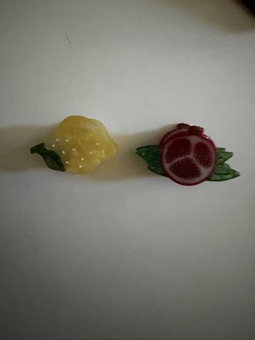 lemon and pomegranate mini hair claws