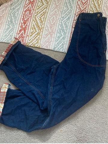 Rare flannel lined side zip jeans