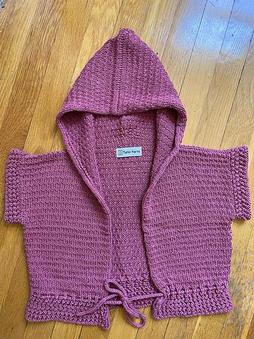 Knit Short Sleeved Hoodie Cardigan