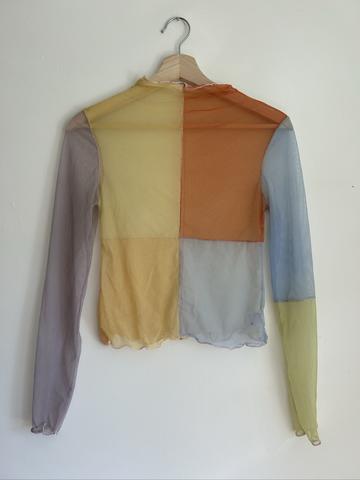 Mesh patchwork shirt