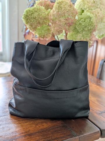 Pebble leather large tote