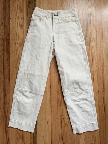 Contrast stitching seamed jeans