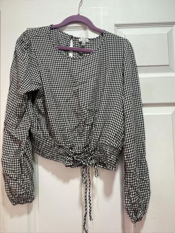 Cropped Gingham Top