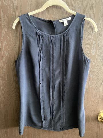 Black silk tank