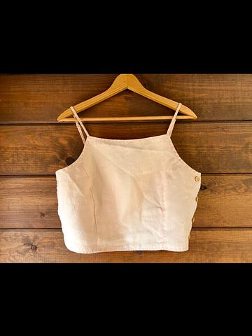 Peach Linen Crop Tank 🍑