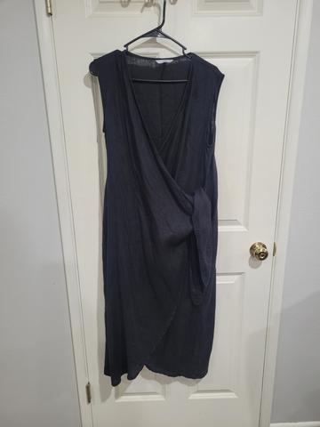Linenfox black wrap dress s m
