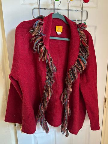 Red Tassel Sweater Jacket