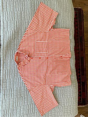 Red sky gingham top