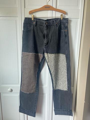 Wrangler jeans with added wool patches