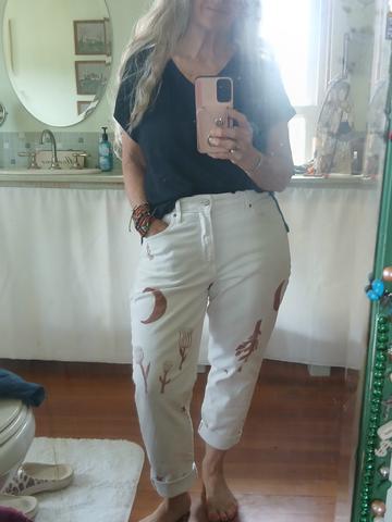 Hand painted Jeans