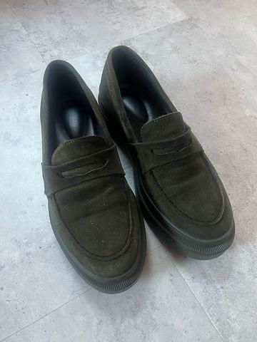 Green loafers