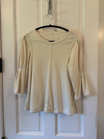 Top with pleated sleeves