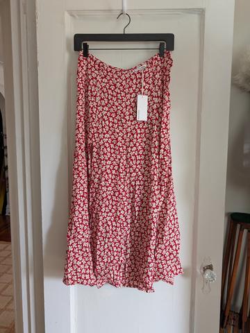 Red Floral Skirt