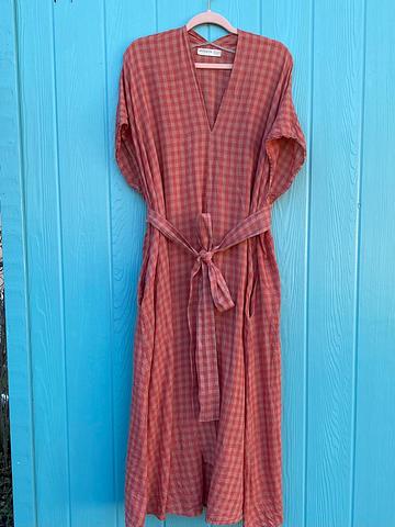 Hackwith Design linen plaid checked dress