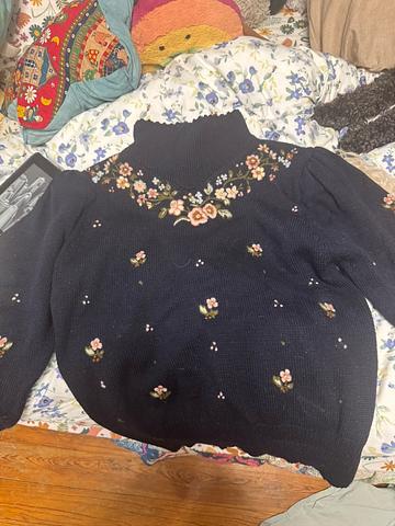 1980s? sweater  hand embroidered
