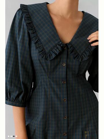 Mariana V neck collared mini dress